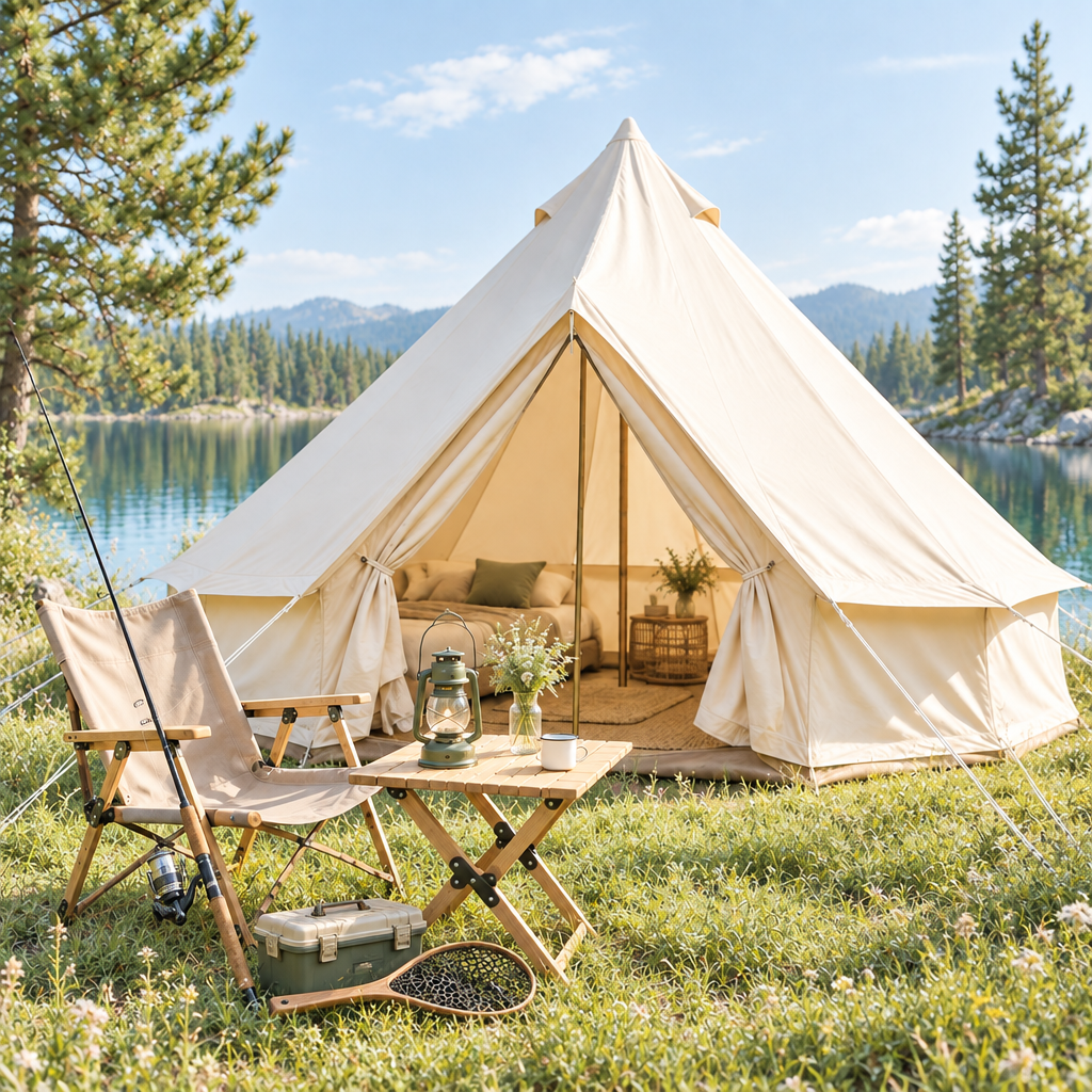Lakeside camping and fishing
